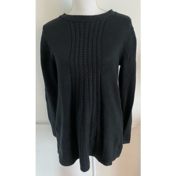 Soft Surroundings Black Sydney Cable Knit Long Sleeve Sweater. Size XL. - Picture 2 of 7
